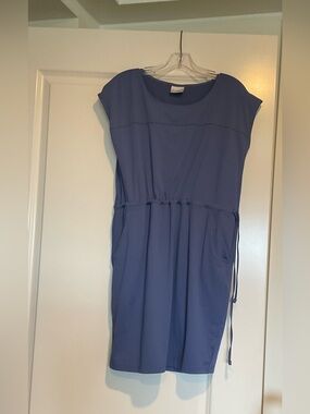 Columbia Slate Blue Midi Drawstring Waist Dress